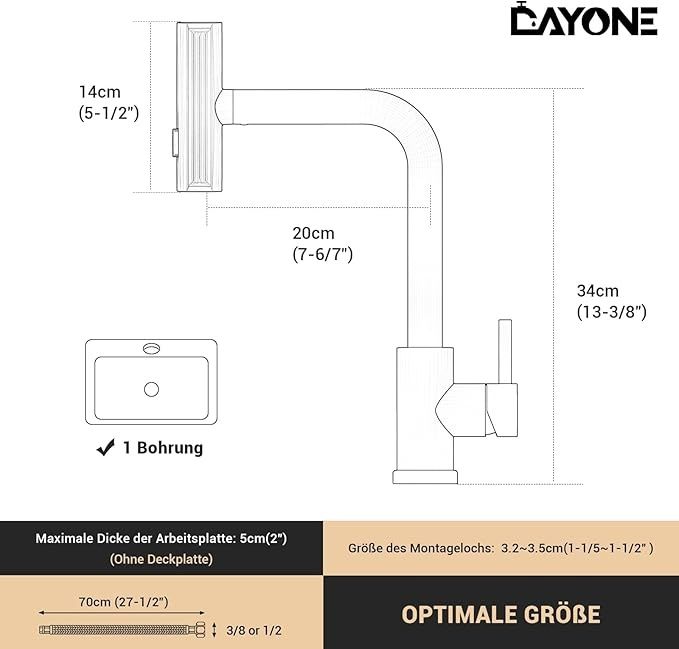 Baterie bucatarie neagra extractibila 3 functii 360° DAYONE