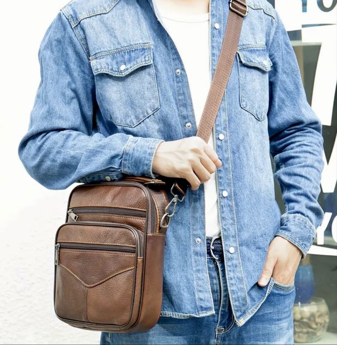 Мъжки кожени чанти/Премиум функционални от естест. кожа -10% Промоция!