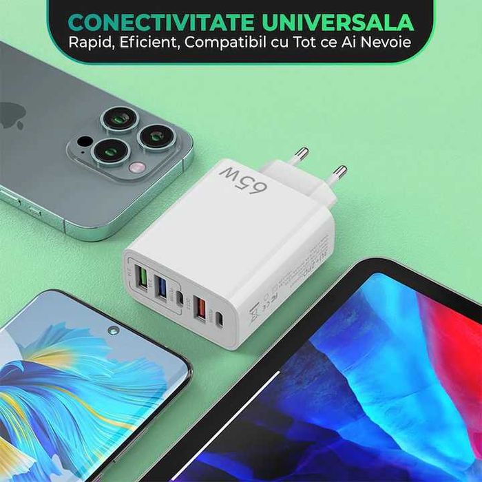 Incarcator, smartwatch, iPhone, Huawei, Samsung, Xiaomi, Alb , Negru