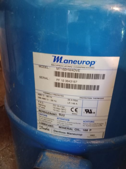 Компрессор для чиллера Maneurop MT160HW4DVE