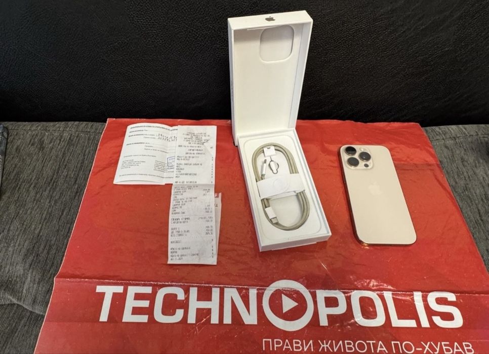 КАТО НОВ 128GB iPhone 16 Pro 5G Технополис Гаранция 2026г. Desert
