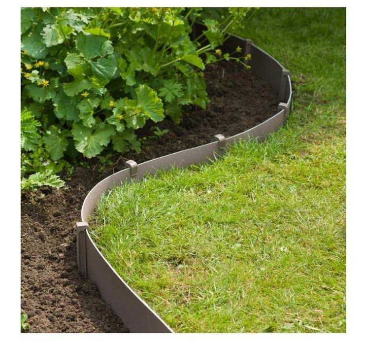 Градински кант, кафяв, 8 м, 12.7 см, 3,0 мм., с 6 колчета за вкопаване