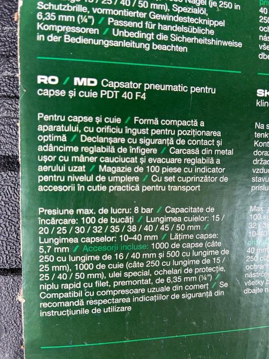 Pistol sau capsator pneumatic pentru capse și cuie