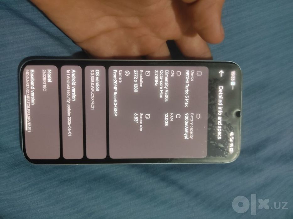 redmi turbo 5 max 12/256  sotildi