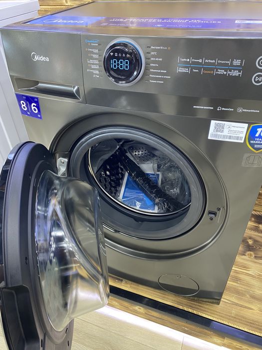 Стиральная машина 8/6 кг / Midea  MF200D80WB / T-C / Инверторный мотор