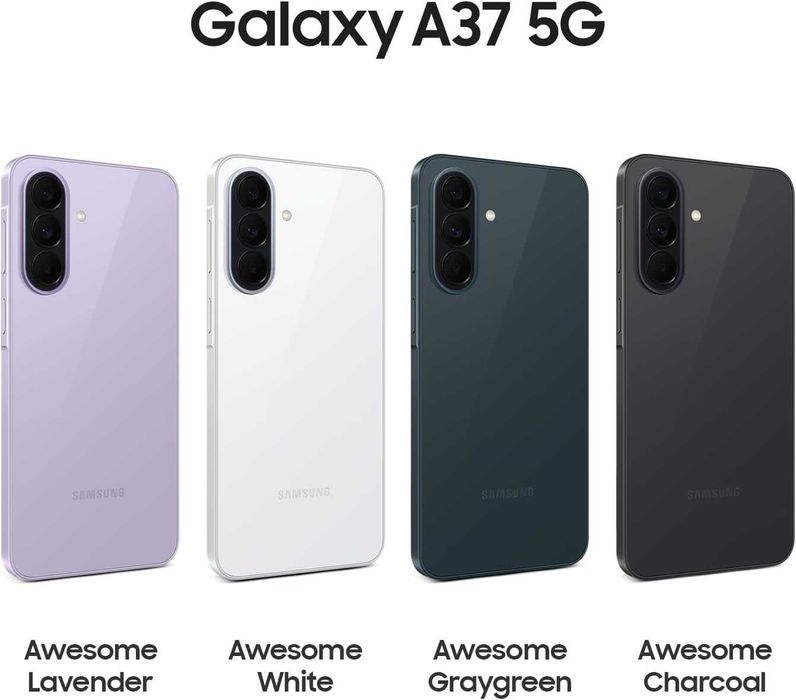 Samsung Galaxy A37 A376 5G Dual Sim 6GB RAM 128GB - Awesome Charcoal,  Graygreen,  Lavender,  White Нов! 2г Гаранция!