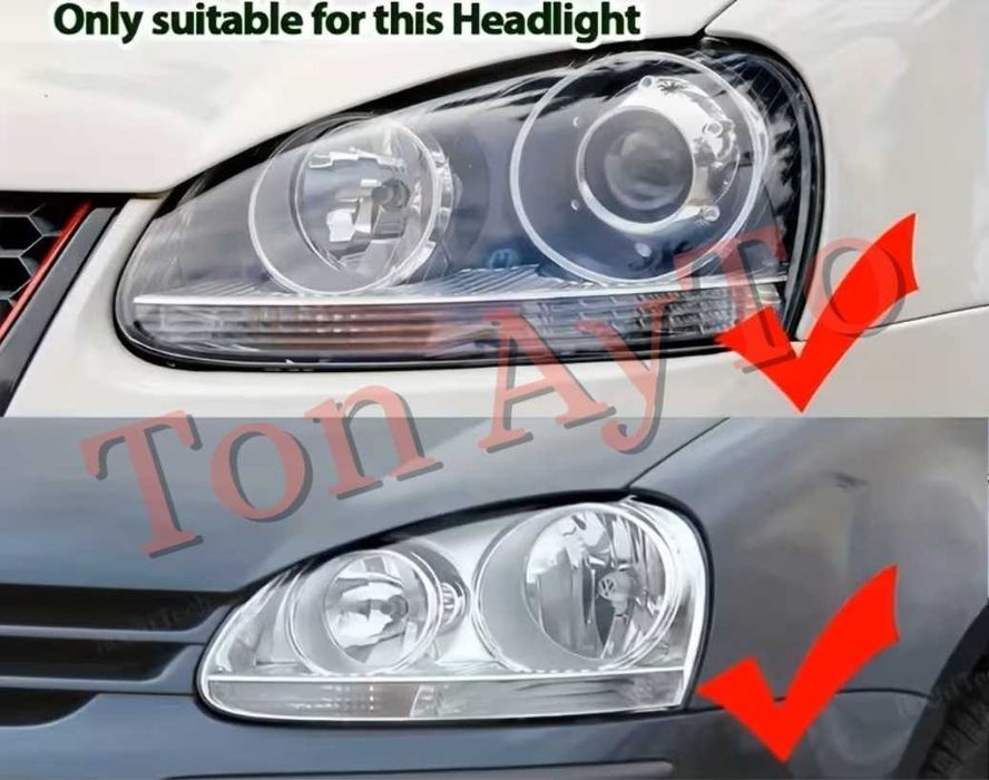 Капаци Фарове Голф 5 Джета А5 GTI МК5 Фолксваген VW Golf 5 Jetta A R32 GT GTI Rabbit 2005 - 2009 Folkswagen Стъкла Фарове Капаци