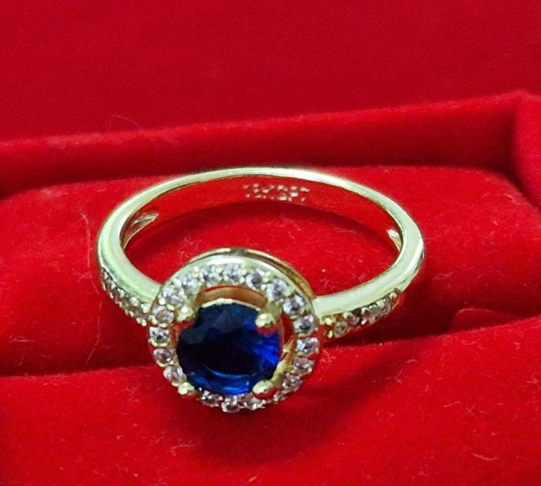 GP42,cercei placati aur 18k, incuietoare sigura,zirconiu safir/alb