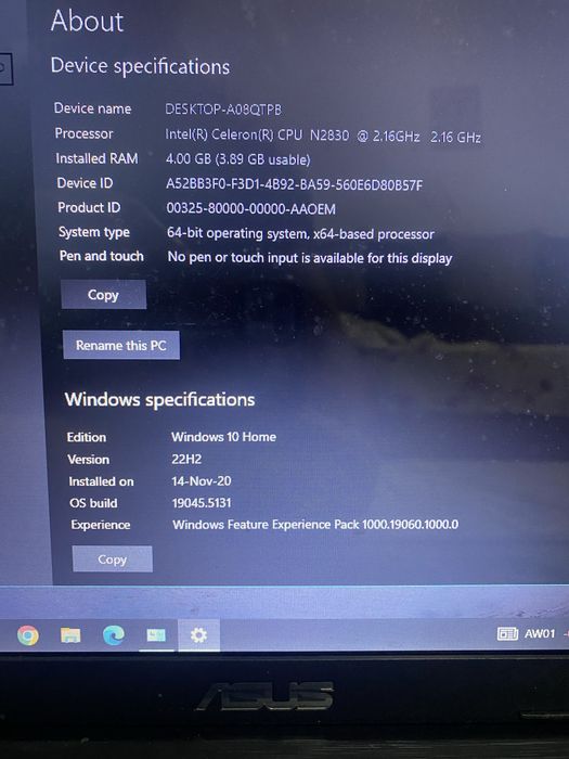 Vand Laptop ASUS