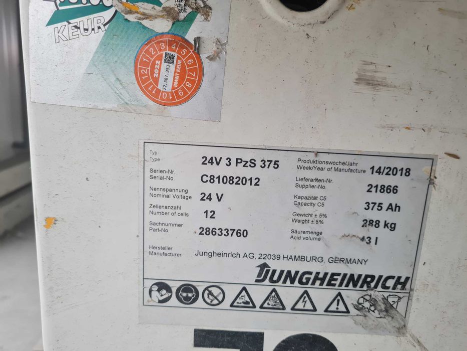 Baterie tractiune stivuitor, 24v 3 PzS 375