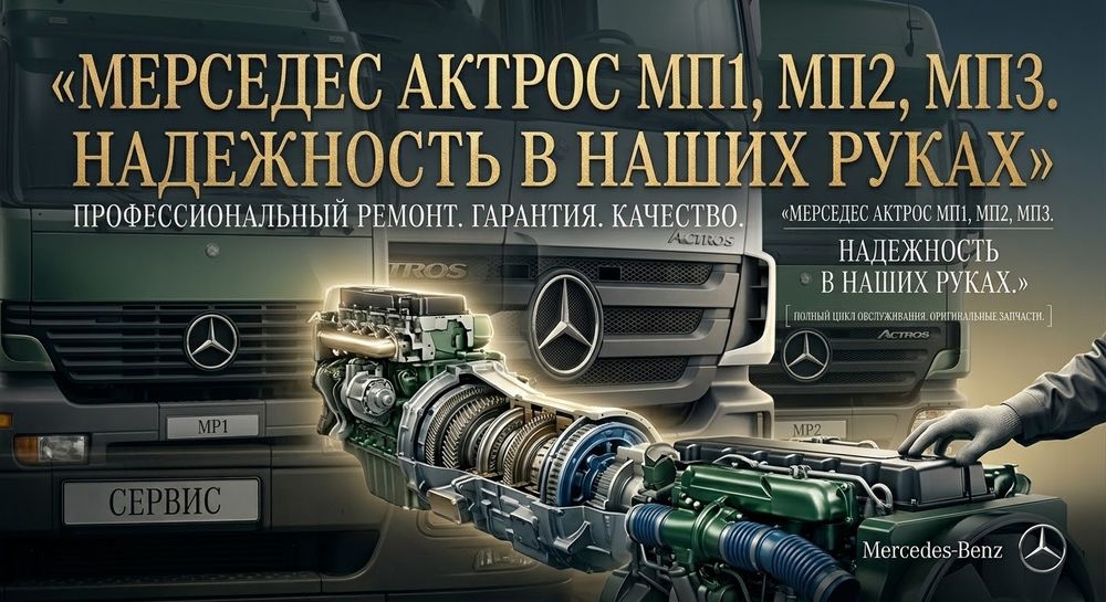 Мерседес Актрос мп1, мп2, мп3 обслуживание и ремонт