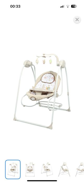 Качель шезлонг babyton , электрокачели для детей до 6 месяцев