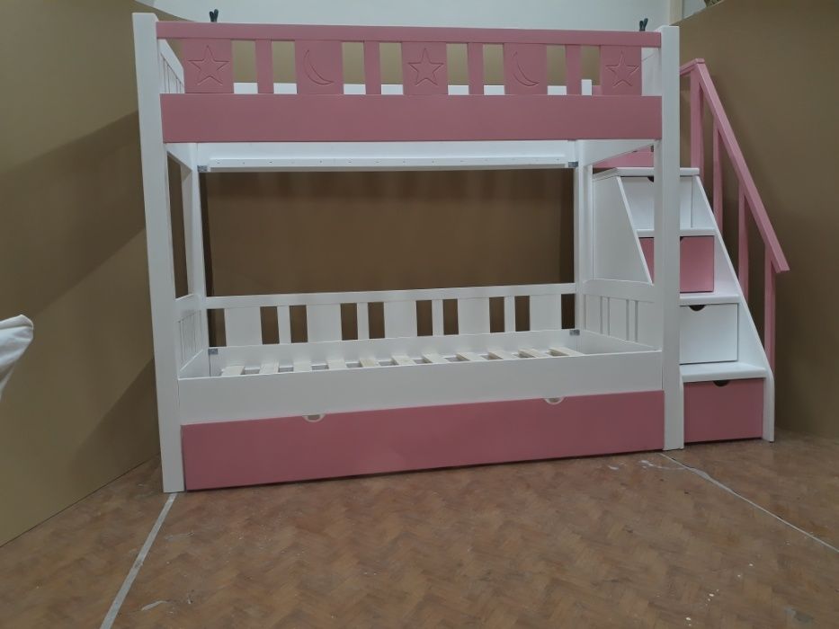 TRANSPORT GRATUIT.Pat etajat-supraetajat din lemn masiv.Cod 2508