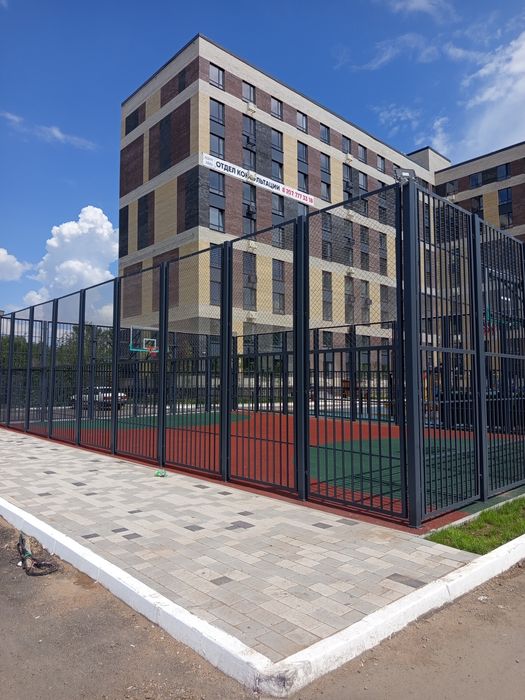 Строительство футбольных баскетбольных полей.Ограждение.Мафы.тартан.