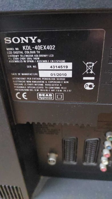 TV Sony Bravia 40'