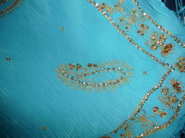 тюркоазен индийски шал