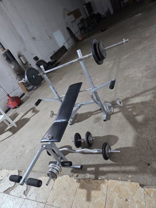 Set Pachet banca + haltere + gantere