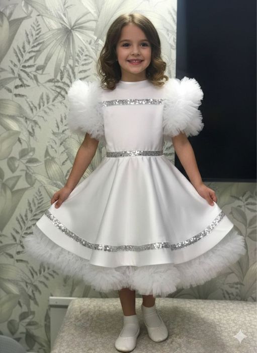 Белое праздничное платье для девочки