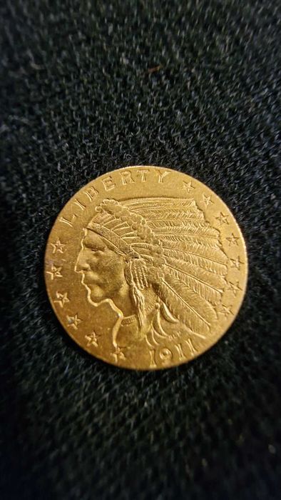 Златна монета 10 и 2,5 Американски долара Indian Head 1909 и 1911 // 5 долара 2008