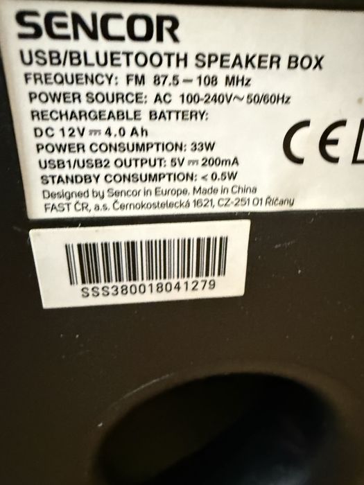 Sencor bluetooth Колона/Без забележка