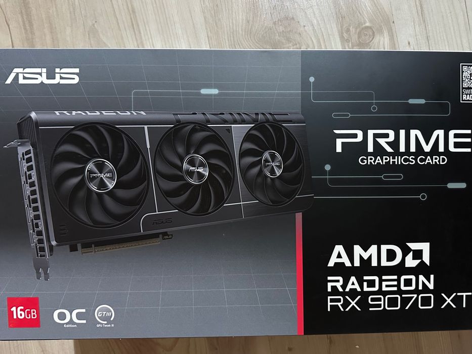 Placă video NOUĂ ASUS PRIME RX 9070 XT 16GB OC – SIGILATĂ | Curier