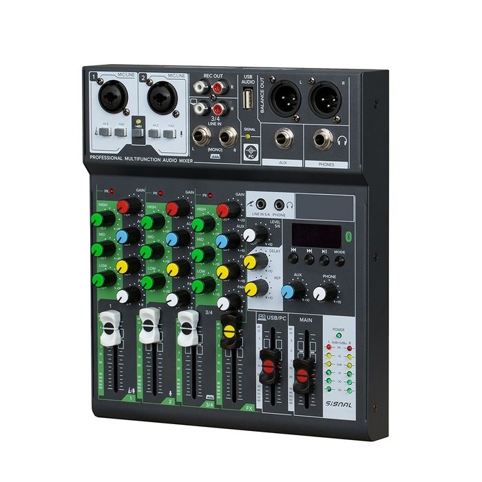 Смесителен пулт RP-MIX 6BT, DJ Mixer, Bluetooth, Usb Player, 3 band EQ