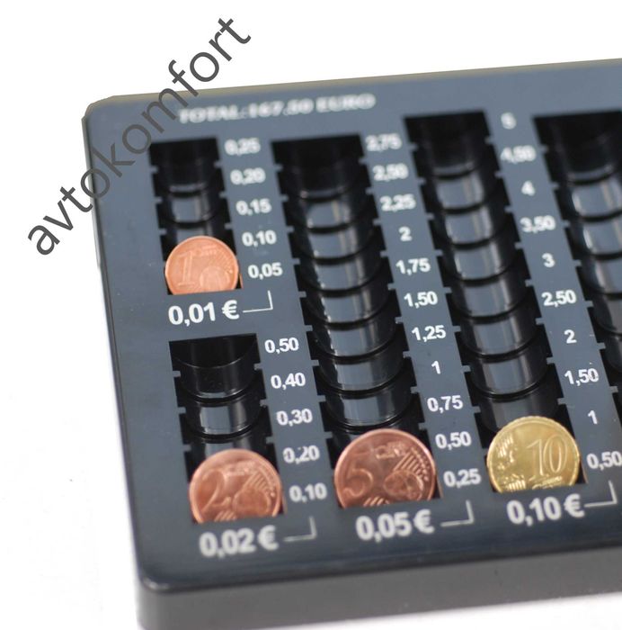 НАЛИЧЕН Монетник За Магазин Каса Касиер Такси Автомобил За Евро Монети