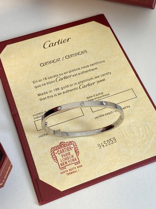 Brățară Cartier LOVE 17 White Gold 750 Diamond