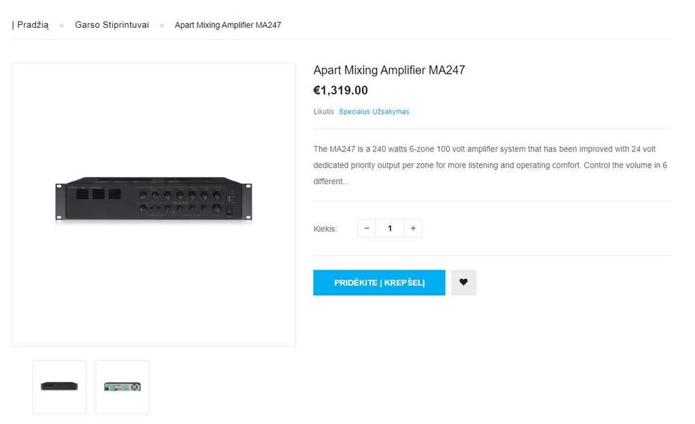 Amplificator audio Apart MA247