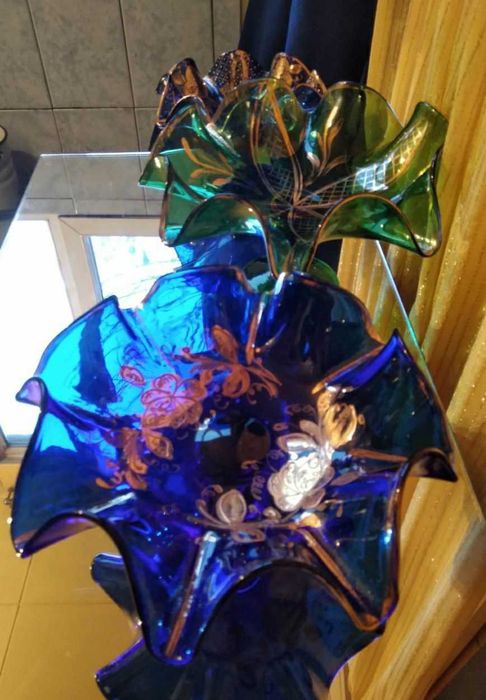 Фужеры Марганцевые с цветами