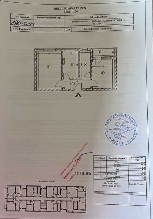 Apartament 2 camere de vanzare Popesti Leordeni