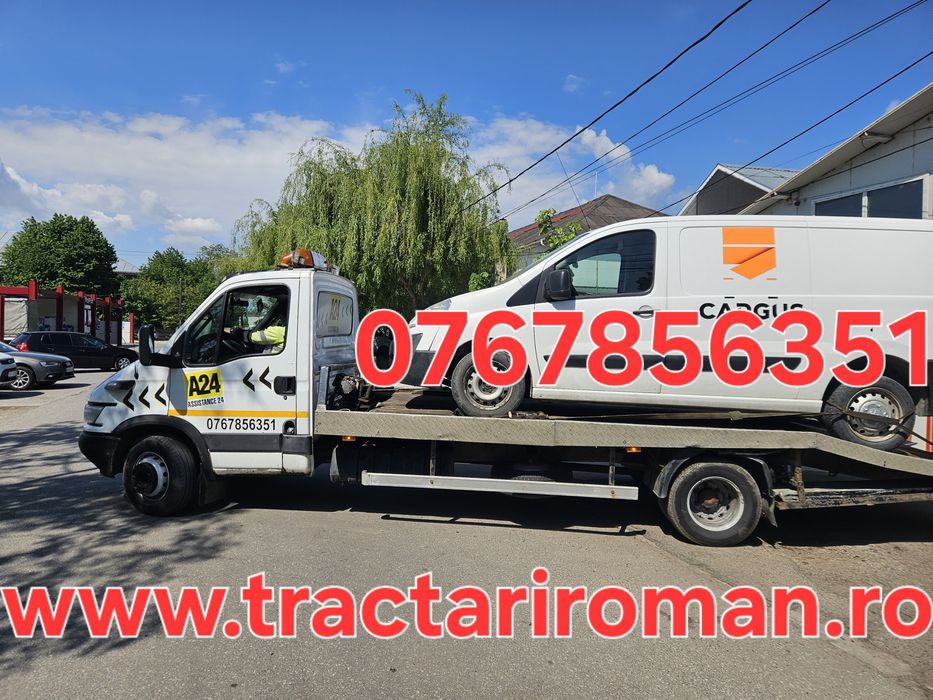 Tractari auto Roman.Tractoare ,Platforma hidraulica.Servicii macara