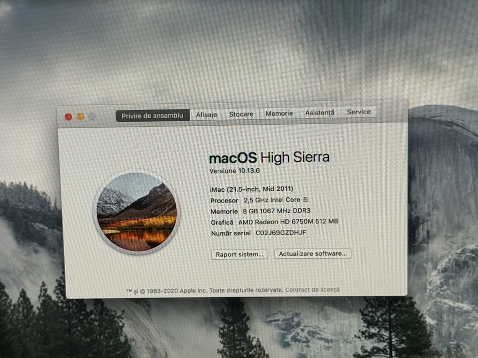 Apple iMac 21.5 inchi intel core i5 2.4GHz