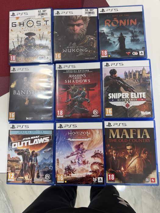 Vand jocuri ps5 unele din ele sunt noi pretu ancepe de la 100 lei fac