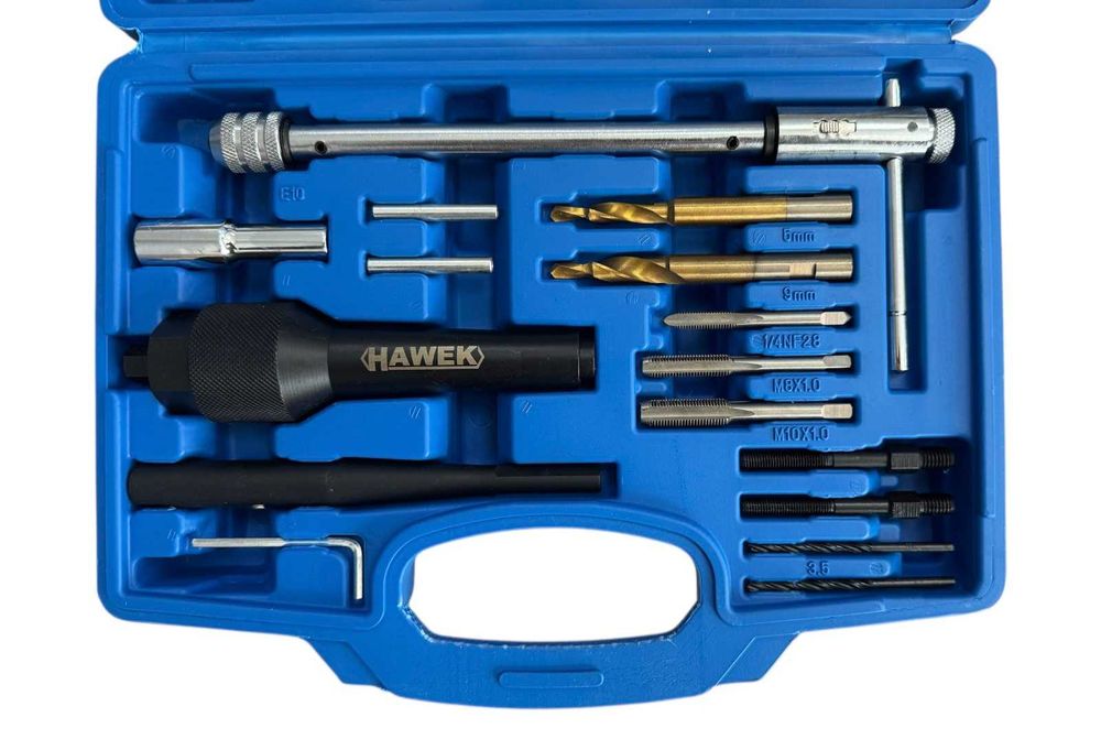 Комплект за демонтаж на скъсани подгревни свещи 16 части – HAWEK