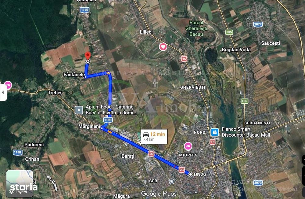 Teren intravilan 1181 mp cu deschidere de 20ml zona Fantanele-Bacau