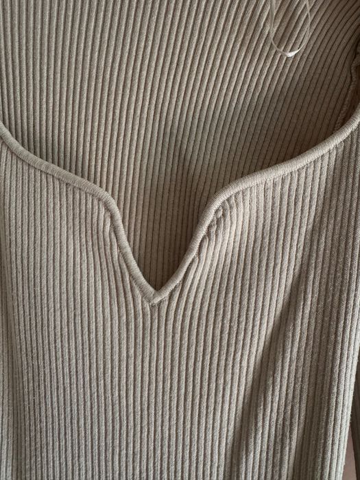 Бежова плетена блуза