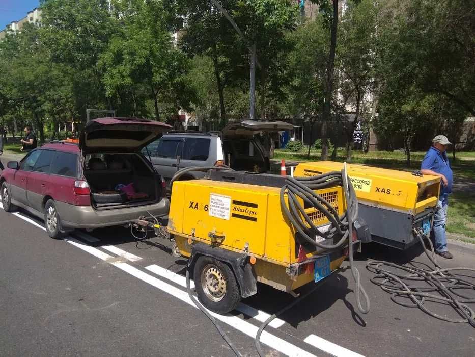 Компрессор в аренду,  продувка,  отбойные молотки