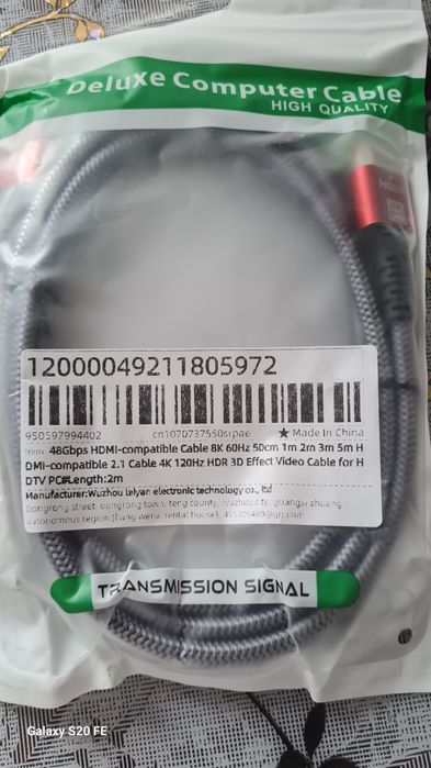 Cablu HDMI compatibil cu 8 K 60 HZ 120 HZ HDR 3 D