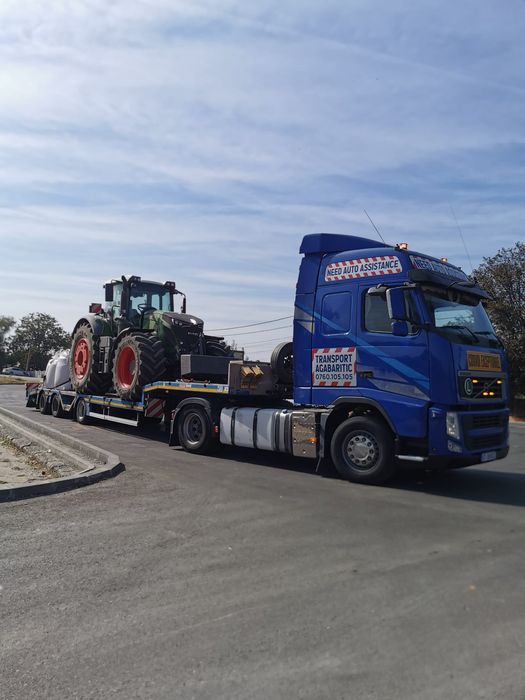 Trailer transport utilaje grele agabaritice  vola,excavatoare,combina