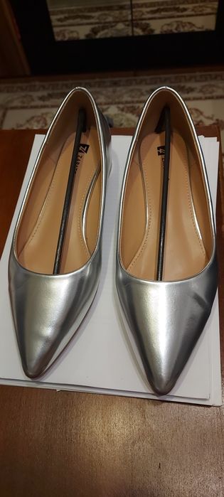 Pantofi, balerini argintii masura 40