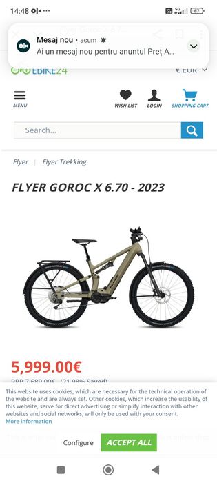 Preț AZI ! Bicicletă electrica Flyer 27,5+