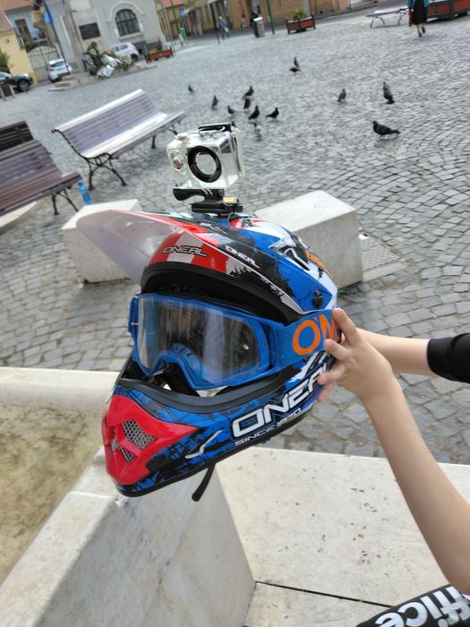 Cască Oneal+gopro eken 4k ultra hdk+ochelari +carcasa de camera
