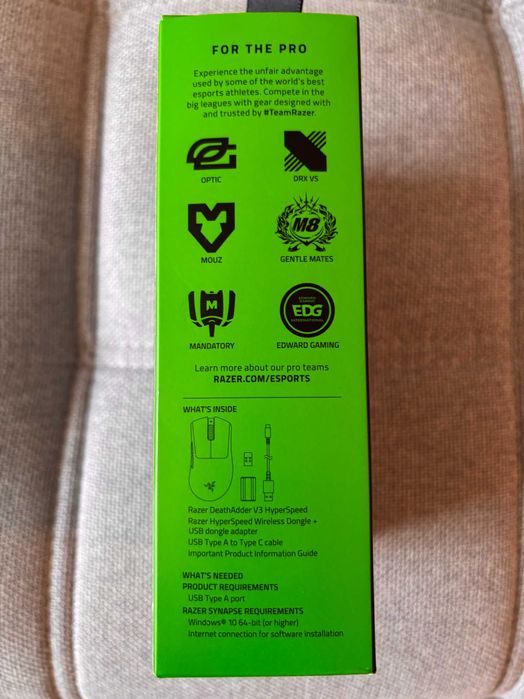 Геймърска безжична мишка Razer Deathadder v3 Hyperspeed - Нова