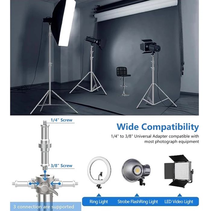 Проф. Стоманена стойка. 2.80м. фото стойка. Светкавица. софтбокс