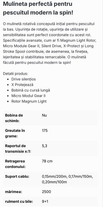 Vand mulineta Shimano Complex 2500S F6