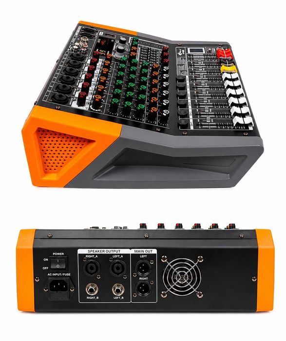 Activ mixer audio 8 canale 2 x 500W KTML8 Stereo 99 Efecte digital DSP cu amplificator Bluetooth USB