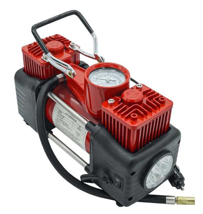 Мощен двубутален компресор с Лед лампа 12V / 85Л-мин-5050
