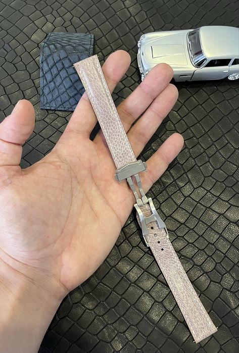 Superba curea pentru ceas din piele de strut handmade