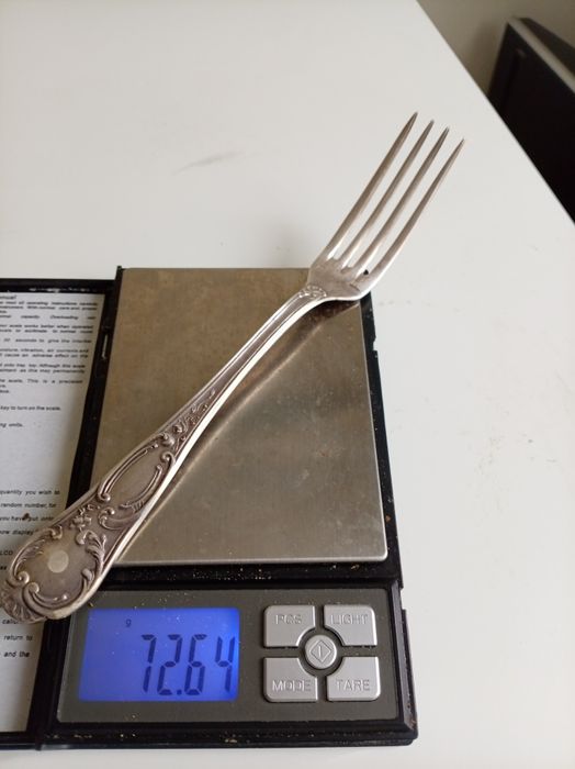 Сребърна вилица проба 875 – 72.6 г – масивна – отлична цена